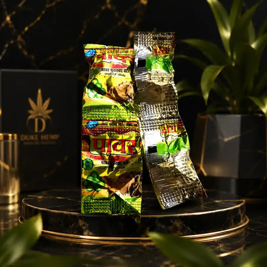 Power Munakka Bhang Goli by Duke Hemp premium traditional bhang product in luxury packaging